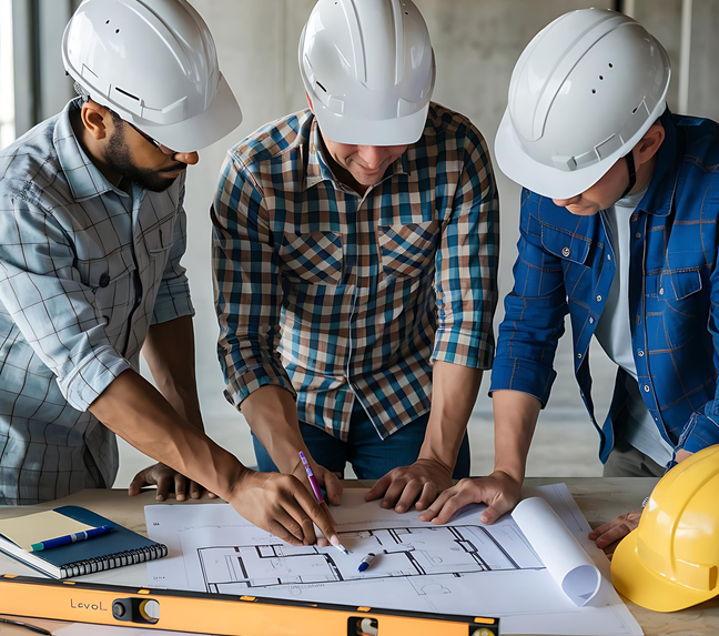 Architects reviewing floor plans – Architect Pro Dallas