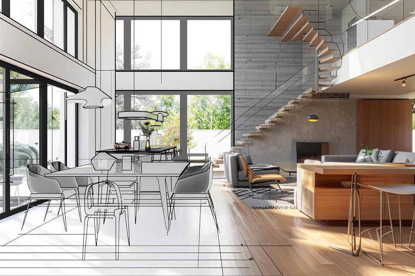 Interior design concept rendering – Architect Pro Dallas